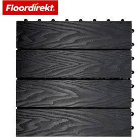 Floordirekt Noble 3D Terrassenfliese 30 x 30 cm schwarz