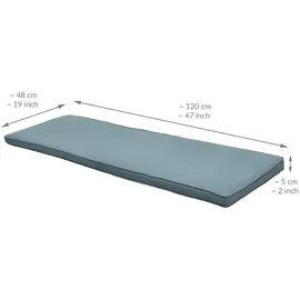 Beautissu Bankauflage 120 x 48 x 5 cm Taubenblau 1 St.