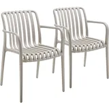 Tectake tectake® Gartenstühle, wetterfest und UV-beständig, rutschfeste Gummischoner, 54,5 x 58 x 80,5 cm, Belastbarkeit 120 kg