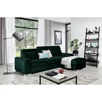 Fun Möbel Ecksofa Ecksofa Schlafsofa NOLAN XS inkl. USB-Anschluss, inkl. Bettkasten, Kopfteil verstellbar, Rundumbezug, inkl. USB-Anschluss grün
