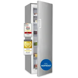Exquisit Gefrierschrank gross, 204l Nutzinhalt, Nofrost, Alarmfunktion, 4-Sterne-Gefrieren, 4 Schubladen, Abtauautomatik GS5271-NF-H-040E inoxlook
