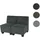 Mendler Couch Stoff 2-Sitzer Grau