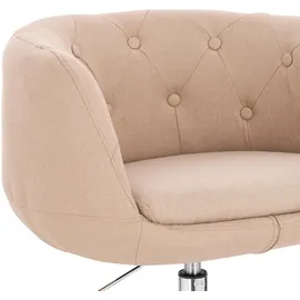 Svita Panama Retro Loungestuhl Cocktailsessel Tellerfuß Metall Stoffbezug Beige