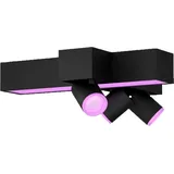Philips Hue White and Color ambiance Centris Dreierspot mit CrossDesign schwarz, Intelligenter Einbaustrahler, Bluetooth/Zigbee, Schwarz, LED, Meta...
