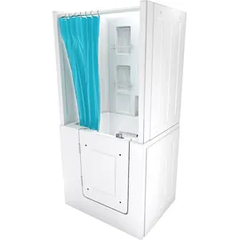 AcquaVapore Seniorendusche und Sitzwanne Kombination Wanne mit Tür 100 x 78 x 205 cm (S02D-TH-B-L)