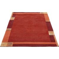 Wollteppich LUXOR LIVING "India" Teppiche Gr. B/L: 80 cm x 200 cm, 20 mm, 1 St., rot Designer-Teppich Knüpfteppich Schurwollteppich Teppich Schurwollteppiche Teppiche