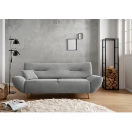 Home Affaire 3-Sitzer "Drago" grau B:205cm H:81cm T:90cm, 100% Polyester, Sofas frei im Raum stellbar, inkl. 1 Zierkissen