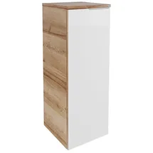 Fackelmann B.Brillant Midischrank 30,2 x 82,6 x 32 cm Hochglanz Weiß/Eiche Glas