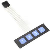 BerryBase Membran Folientastatur 4 Tasten (1-4) mit Klebeschicht