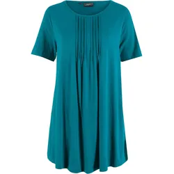bonprix T-Shirt in A-Linien-Form kurzarm, petrol, 44/46 (L), Viskose