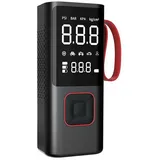 OKWISH Luftpumpe Auto Luftkompressor Reifenpumpe Elektrischer Kompressor Fahrradpumpe (mit 5 Modi LED Taschenlampe Funktion maximal 150 PSI/10Bar, digital Reifendruckmesser, LCD Bildschirm, automatisch, 6000mAh Akku), Tragbar mit LED-Licht für Autoreifen Motorrad Auto Fahrrad Reifen usw schwarz