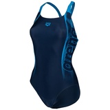 Arena Damen Sport Badeanzug Graphic Swim Pro Back 005532 Navy-Turquoise 36