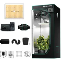 Mars Hydro Smart Growzelt Komplettset mit WiFi-Integrierte Controller43,TS1000 Dimmbar Grow Lampe,80X80X160cm1680D Hoch Reflektierend Mylar Grow Box Komplettset,mit 4" Automatische Lüftungssysteme