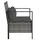 vidaXL Gartenbank 2-Sitzer mit Kissen Grau Poly Rattan