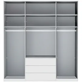 Wiemann "Monaco", weiß (weiß, glas weiß), B:197,4cm H:236cm T:58cm, Floatglas, Holzwerkstoff, Schränke, Drehtürenschrank, mit Glasfront sowie hochwertigen Beschlägen inkl. Dämpfung