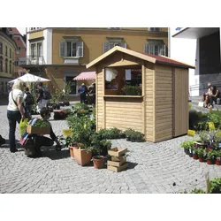 Gartenhaus KARIBU "Verkaufshaus 1 naturbelassen", beige (naturbelassen), Holz, Gartenhäuser, aus hochwertiger nordischer Fichte