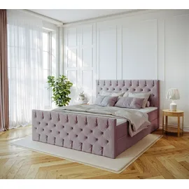 kaiser möbel Kontinentalbett Mars Mit Bettkasten Stoff Riviera - LILA 140X200 CM - Lila
