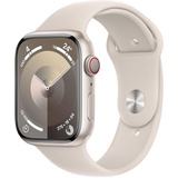 Apple Watch Series 9 GPS+Cellular 45 mm Aluminiumgehäuse polarstern, Sportarmband polarstern S/M
