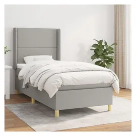 vidaXL Boxspringbett mit Matratze Hellgrau 140x200 cm Stoff