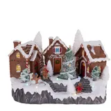 Fééric Lights and Christmas Bewegliche Weihnachtsszene, Lebkuchenhaus, 31 X 23 cm,