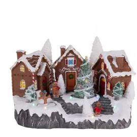 Fééric Lights and Christmas Bewegliche Weihnachtsszene, Lebkuchenhaus, 31 X 23 cm,