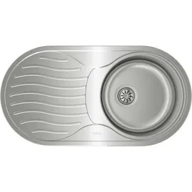 Teka DR 80 1C 1E oval rechts Auflagespüle Edelstahl Handbetätigung 840 x 500 mm