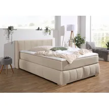 Home Affaire Boxspringbett »Chelles« inkl. Kaltschaumtopper, in 5 Breiten und 3 Matratzenarten beige