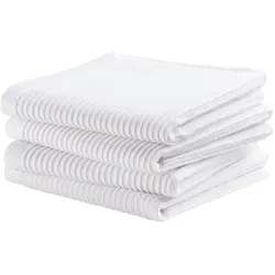 Spültuch DDDDD "Basic", weiß, B:30cm L:30cm, 100% Baumwolle, Geschirrtücher, mit luxuriöser Rippenstruktur und optimale Feuchtigkeitsaufnahme