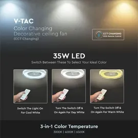 V-Tac Deckenventilator 60 cm Silber