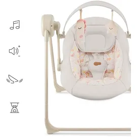 Kinderkraft elektrische Babywippe SWINGEE – 5 Schaukelstufen – Timer – Musik – verstellbar & faltbar – nur 3,7 kg – Beige - Beige