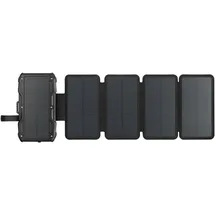 Sandberg Solar 5-Panel Powerbank 10000 10000 mAh, Programmable Power Supply (PPS), Kabelloses Aufladen, Schwarz