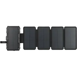 Sandberg Solar 5-Panel Powerbank 10000 10000 mAh, Programmable Power Supply (PPS), Kabelloses Aufladen, Schwarz