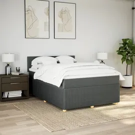 vidaXL Boxspringbett 140 x 200 cm Dunkelgrau