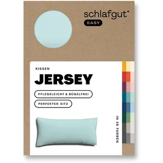 schlafgut Easy Jersey Kissenbezug 40x80 cm Petrol Light mit 100, Baumwolle, superweicher - atmungsaktiver Kopfkissenbezug