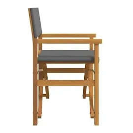 vidaXL Regiestühle 2 Stk. Klappbar Grau Massivholz Teak