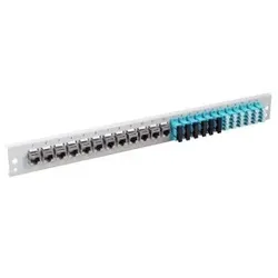 EFB 53036.2 Frontplatte 1HE 12x Keystone + 12x SC- Duplex, RAL7035 530362
