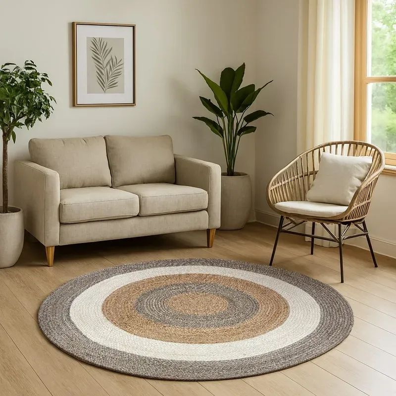 My Flair Teppich “Terra Rings” rund mehrfarbig 100 x 100 cm
