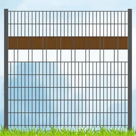 zaun|zu® Sichtschutzstreifen 200 x 5 cm Braun/Weiß schmutzabweisend