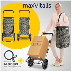 maxVitalis Einkaufstrolley klappbar, Einkaufswagen mit Kühlfach, 3in1 Trolley, Sackkarre & Umhängetasche