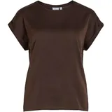 VILA Viellette S/S Satin Top Braun 42