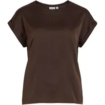 VILA Viellette S/S Satin Top Braun 42