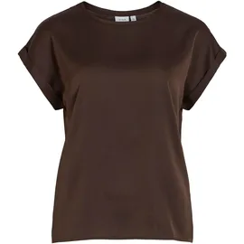 VILA Viellette S/S Satin Top Braun 42
