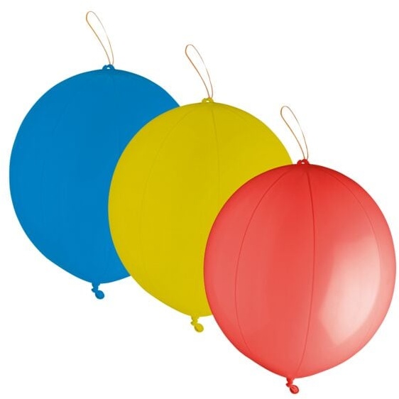 3er-Set Punch Ballons blau, Papstar