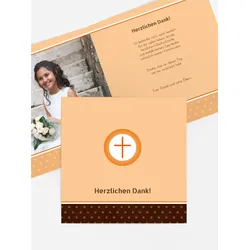 Kommunion Dankeskarten selbst gestalten mit Spruch und Fotos im Onlinedesigner bei Meine-Kartenmanufaktur.de