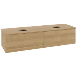 Villeroy & Boch V&B Waschtischunterschrank mit Frontstruktur -Beleuchtung Antao 160x50cm, WBP-farbe honey oak, honey oak