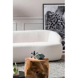 SalesFever Nierensofa Bouclé Stoff 2-Sitzer Weiß