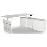 Kerkmann Move 3 elektrisch höhenverstellbarer Schreibtisch weiß rechteckig, Wangen-Gestell weiß 180,0 x 80,0 cm