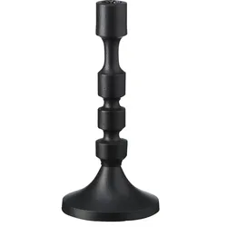 Kerzenhalter , schwarz , Aluminium , Maße (cm): H: 22,5  Ø: 10.5
