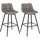 Woltu Barhocker 2er Set Kunstleder Metall 2x Ergonomisch Dunkelgrau