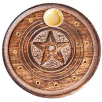 Berk Stäbchen- und Kegelhalter Pentagramm aus Holz - 10 cm